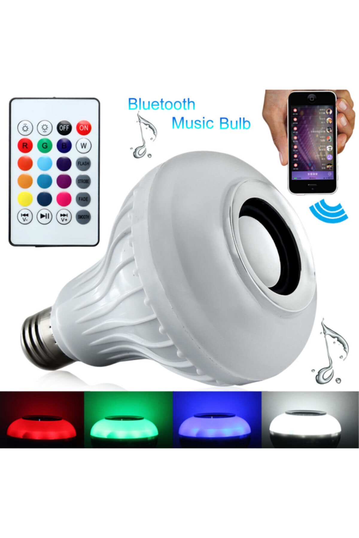Bluetooth Hoparlör Akıllı Led Ampul Lamba (4812) Bluetooth Hoparlör Akıllı Led Ampul Lamba (4812)