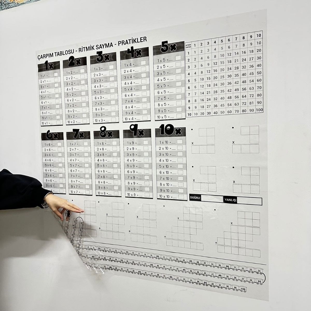 Çarpım Tablosu Ezberleme Manyetik Duvar Stickerı 105 x 100 cm (4812) Çarpım Tablosu Ezberleme Manyetik Duvar Stickerı 105 x 100 cm (4812)
