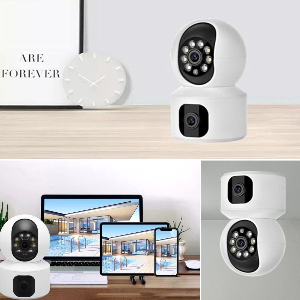 Çift Kameralı Wifi Bağlantılı Gece Görüşlü Ev Tipi Güvenlik Kamerası (4812) Çift Kameralı Wifi Bağlantılı Gece Görüşlü Ev Tipi Güvenlik Kamerası (4812)