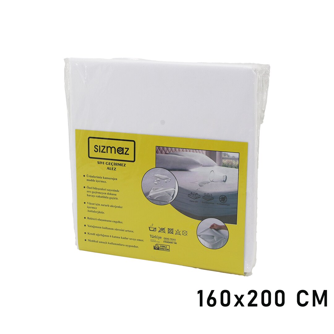 ÇİFT KİŞİLİK  YATAK KORUYUCU  SIVI GEÇİRMEZ  ALEZ  160X200CM   HAVA ALIR   ANTİBAKTERİYEL   ANTİALERJİK (4812)
