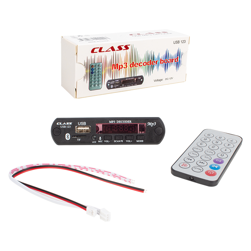 CLASS USB-123 12 VOLT SD+AF+VR OTO TEYP MİKROFONLU USB/SD ÇEVİRİCİ DİJİTAL PLAYER USB BOARD (4812)