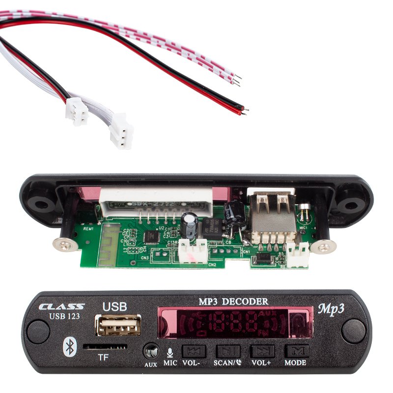 CLASS USB-123 12 VOLT SD+AF+VR OTO TEYP MİKROFONLU USB/SD ÇEVİRİCİ DİJİTAL PLAYER USB BOARD (4812)