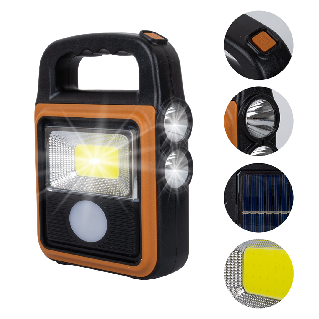 COB LEDLİ SOLARLI 4 KADEMELİ USB POWERBANK ÇIKIŞLI ŞARJLI IŞILDAK FENER (4812)