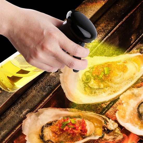 Çok Amaçlı Cam Şişe Püskürtmeli Dağıtıcı Yağdanlık Limonluk Sirke Sosluk Spreyi Siyah (4812)