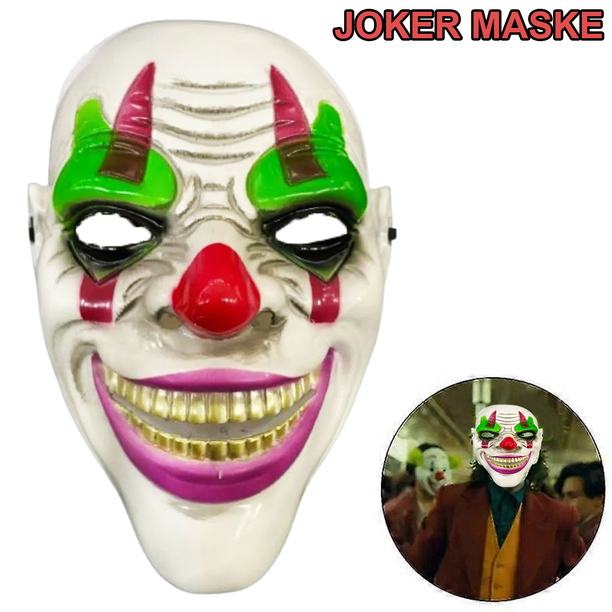 Delirten Gülüş Psikopat Palyaço Temalı Joker Maskesi (4812)
