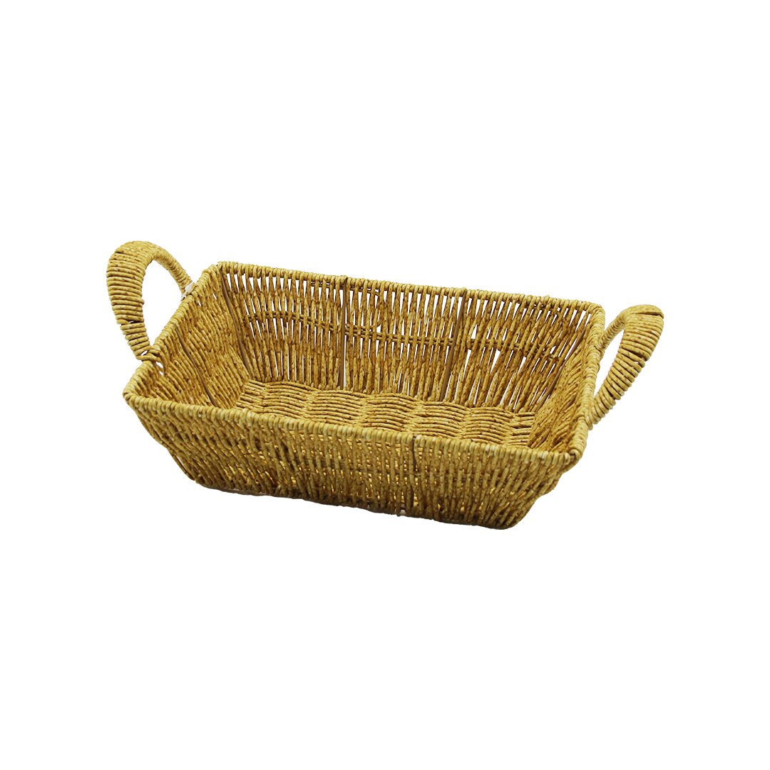 DİKDÖRTGEN PLASTİK HASIR EKMEK - ÇOK AMAÇLI SEPET KULPLU - METAL İSKELET TABAN:13.5X20- AĞIZ:19X26.5CM D:7.5CM (4812)