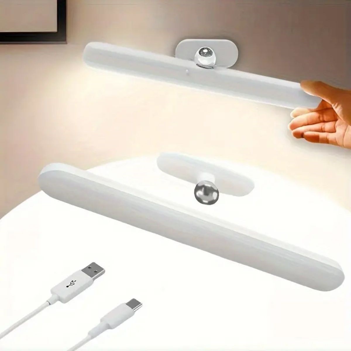 Dokunmatik USB İle Şarj Olabilen 27 cm Led Aydınlatma Makyaj Aynası Işığı (4812)