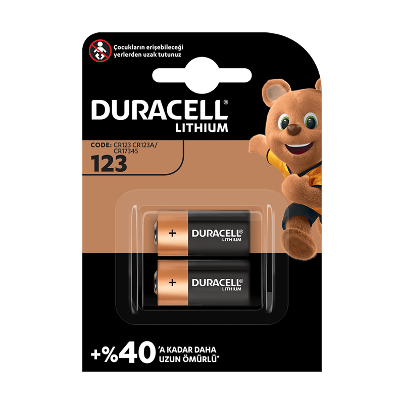 DURACELL CR123A 3V LİTYUM PİL 2Lİ PAKET FİYAT (4812)