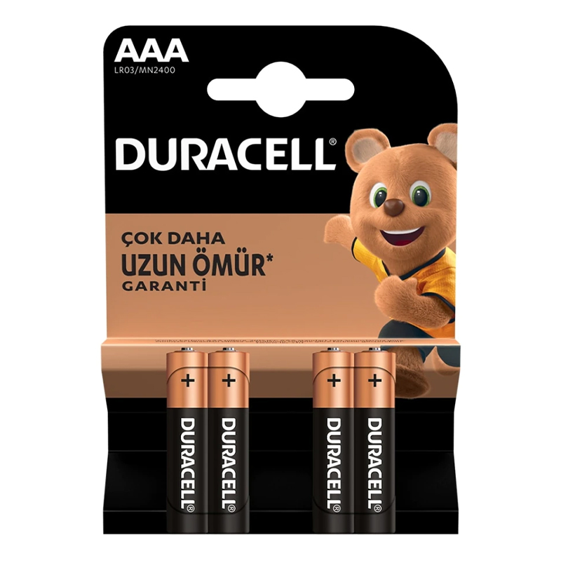 DURACELL LR03/MN2400 AAA İNCE PİL (4LÜ) PAKET FİYAT (4812)