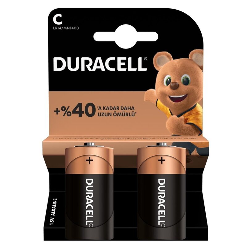 DURACELL LR14/MN1400 C ORTA BOY PİL 2Lİ PAKET (4812)