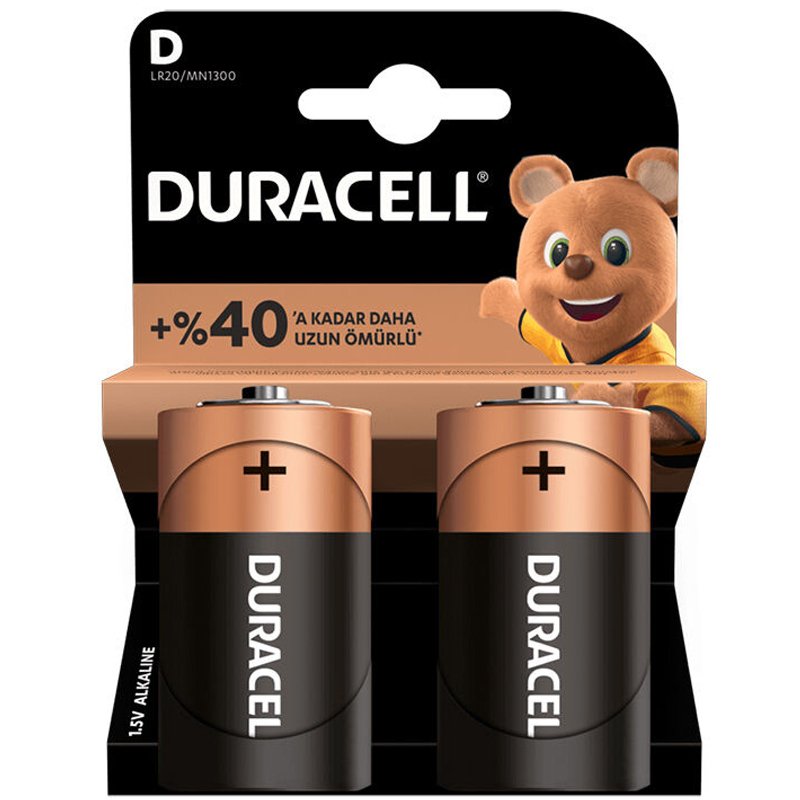 DURACELL LR20/MN1300 D BÜYÜK BOY PİL 2Lİ PAKET (4812)