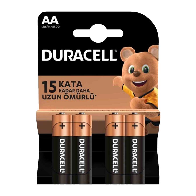 DURACELL LR6/MN1500 AA 1.5V ALKALİN KALEM PİL (4LÜ) PAKET FİYAT (4812)