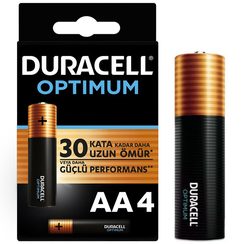 DURACELL OPTIMUM MX1500 1.5V ALKALIN AA KALEM PİL 4LÜ PAKET (4812)
