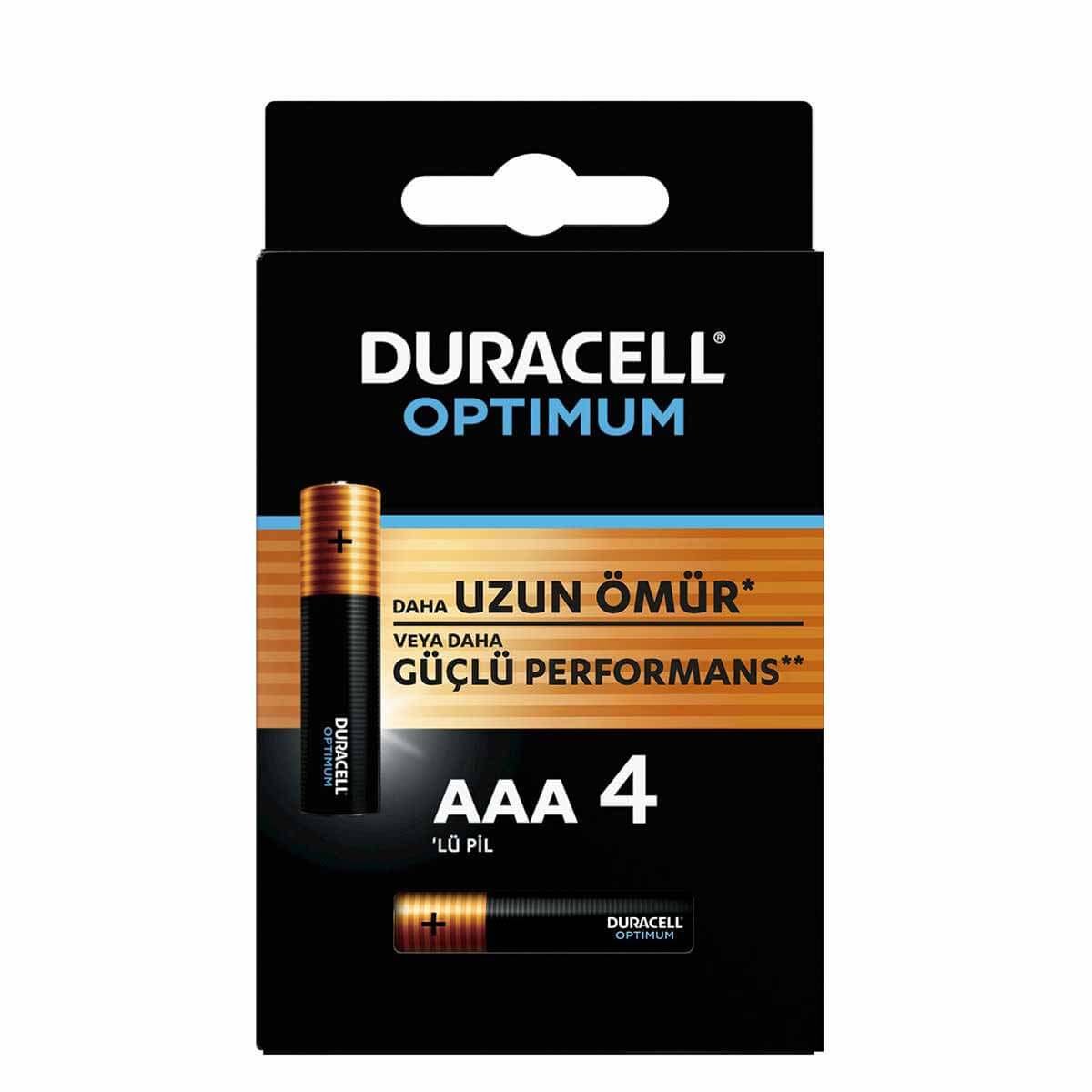 DURACELL OPTIMUM MX2400 1.5V ALKALIN AAA İNCE KALEM PİL 4LÜ PAKET (4812) DURACELL OPTIMUM MX2400 1.5V ALKALIN AAA İNCE KALEM PİL 4LÜ PAKET (4812)
