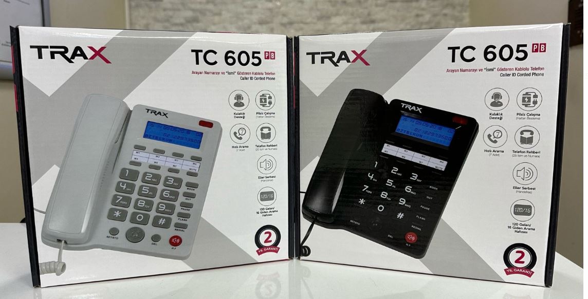 EKRANLI MASAÜSTÜ KABLOLU TELEFON TC-605 (4812)