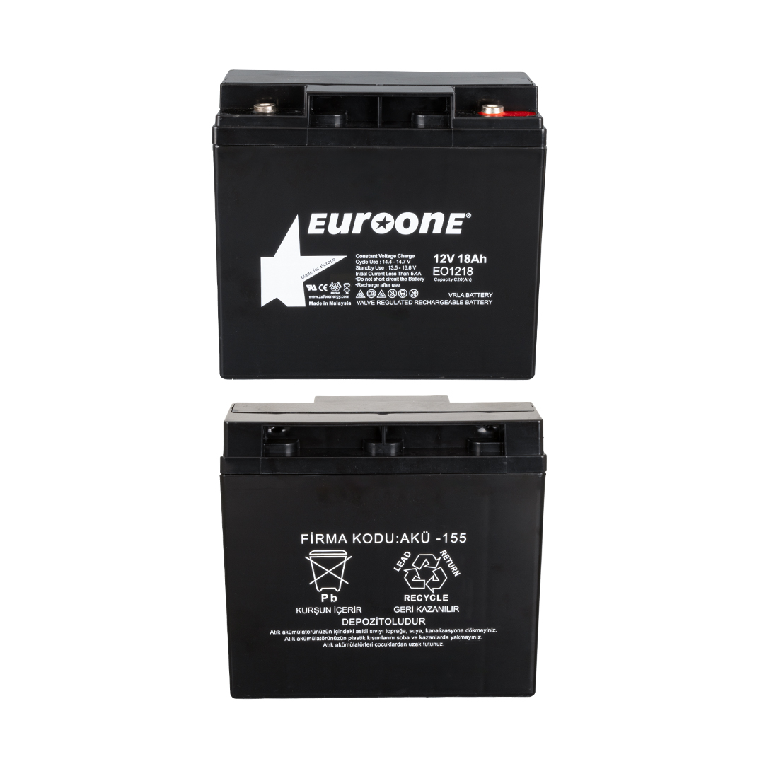 EUROONE EO1218 12 VOLT - 18 AMPER AKÜ (181 X 76 X 167 MM) (4812)