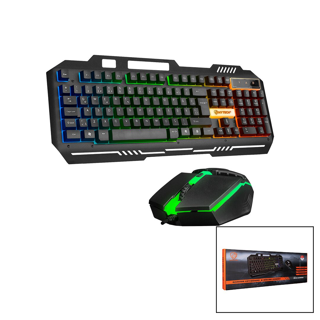 EVEREST HKM-X86 QUİN  GÖKKUŞAĞI IŞIKLI  USB KABLOLU  KLAVYE - MOUSE  SET  150CM KABLO (4812)