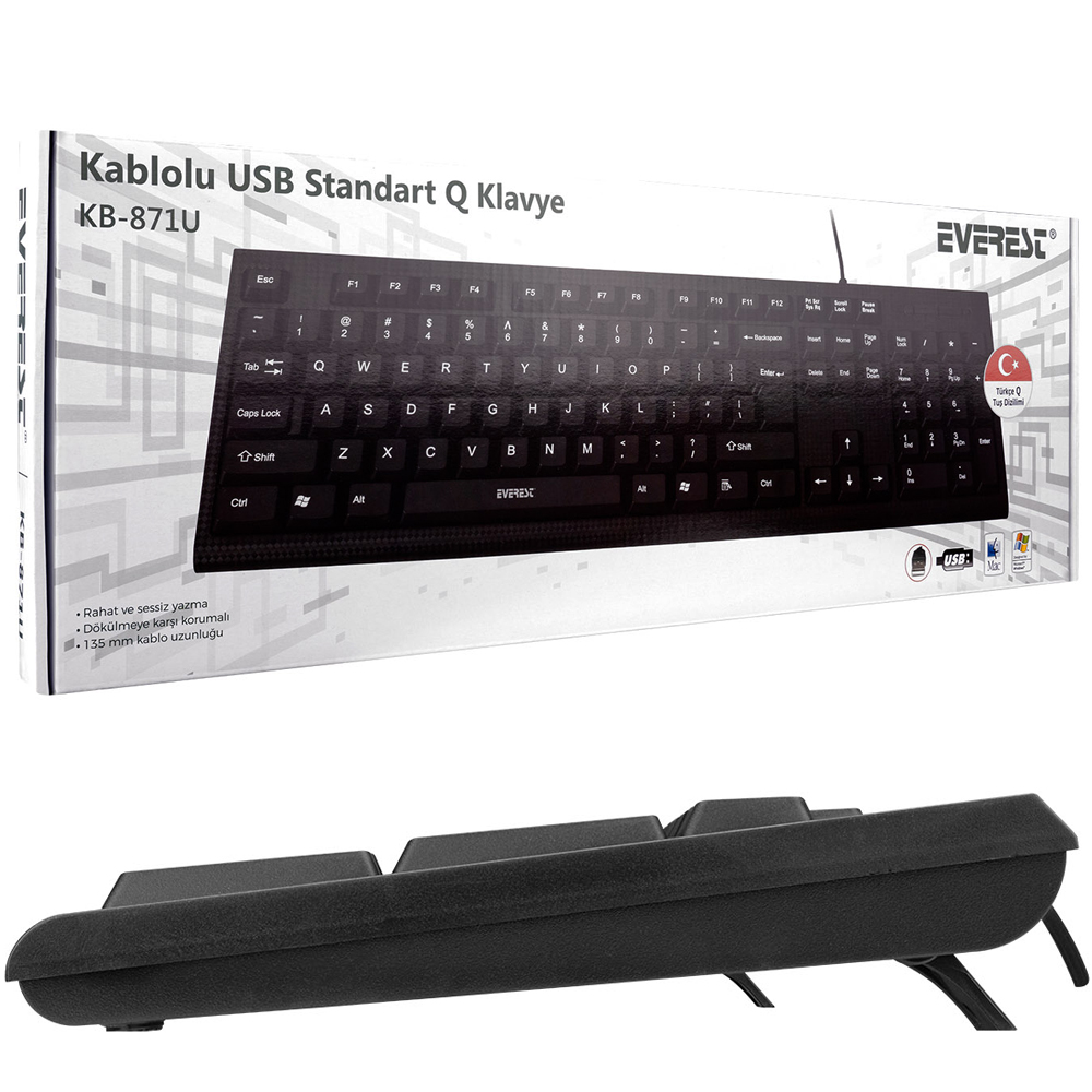 EVEREST KB-871U SİYAH USB STANDART Q KLAVYE (4812) EVEREST KB-871U SİYAH USB STANDART Q KLAVYE (4812)