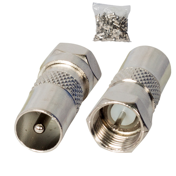 F KONNEKTÖR ERKEK 60 OHM ERKEK ÇEVİRİCİ METAL KONNEKTÖR (4812)
