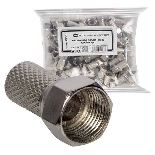 F KONNEKTÖR RG6/U4 18MM GENİŞ 100LÜ POŞET  - (4812)