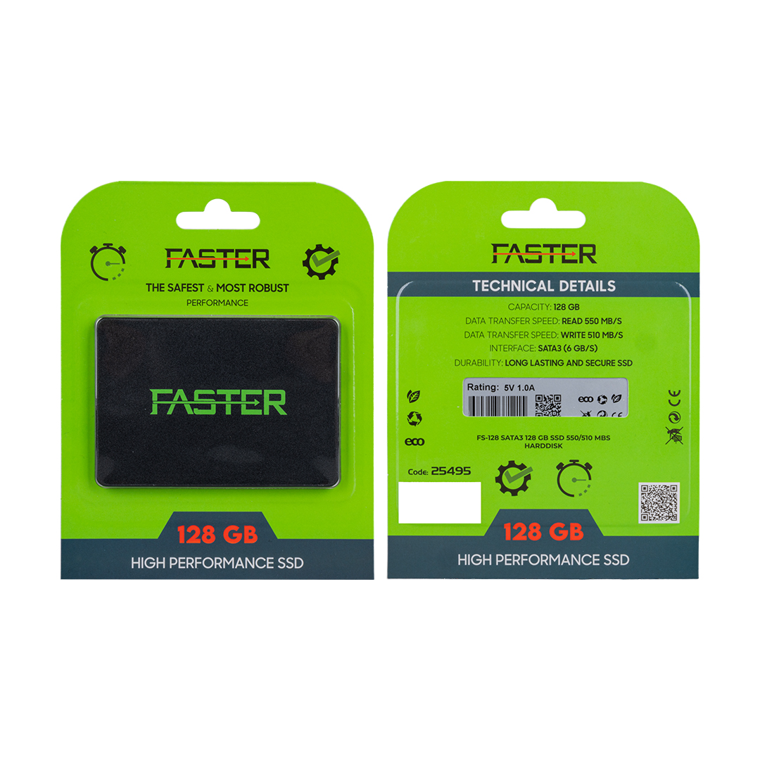 FASTER FS-128 SATA3 128 GB SSD 550/510 MB/S UZUN ÖMÜRLÜ HARDDİSK (4812)