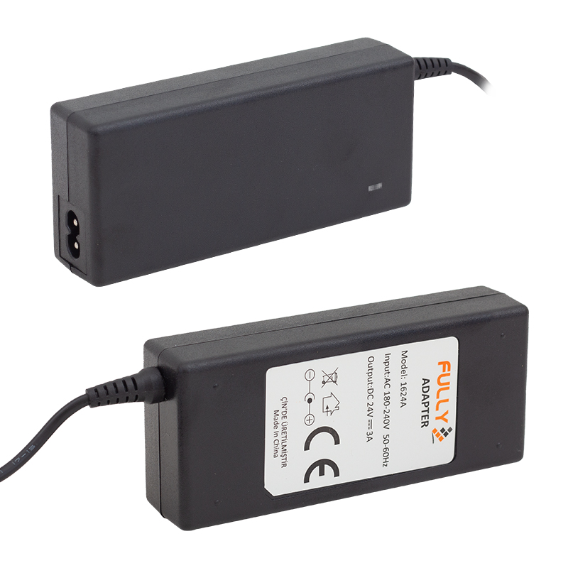 FULLY O-1624A 24 VOLT - 3 AMPER PLASTİK KASA MASAÜSTÜ ADAPTÖR 5.5*2.5 UÇ (4812)