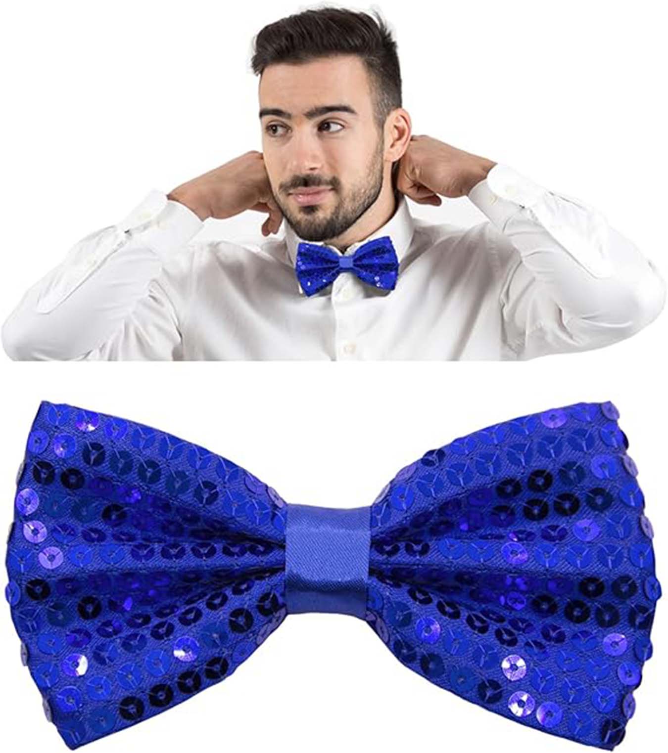 Gece Işıltısı Mavi Payetli Pullu Papyon 7x2 cm (4812) Gece Işıltısı Mavi Payetli Pullu Papyon 7x2 cm (4812)