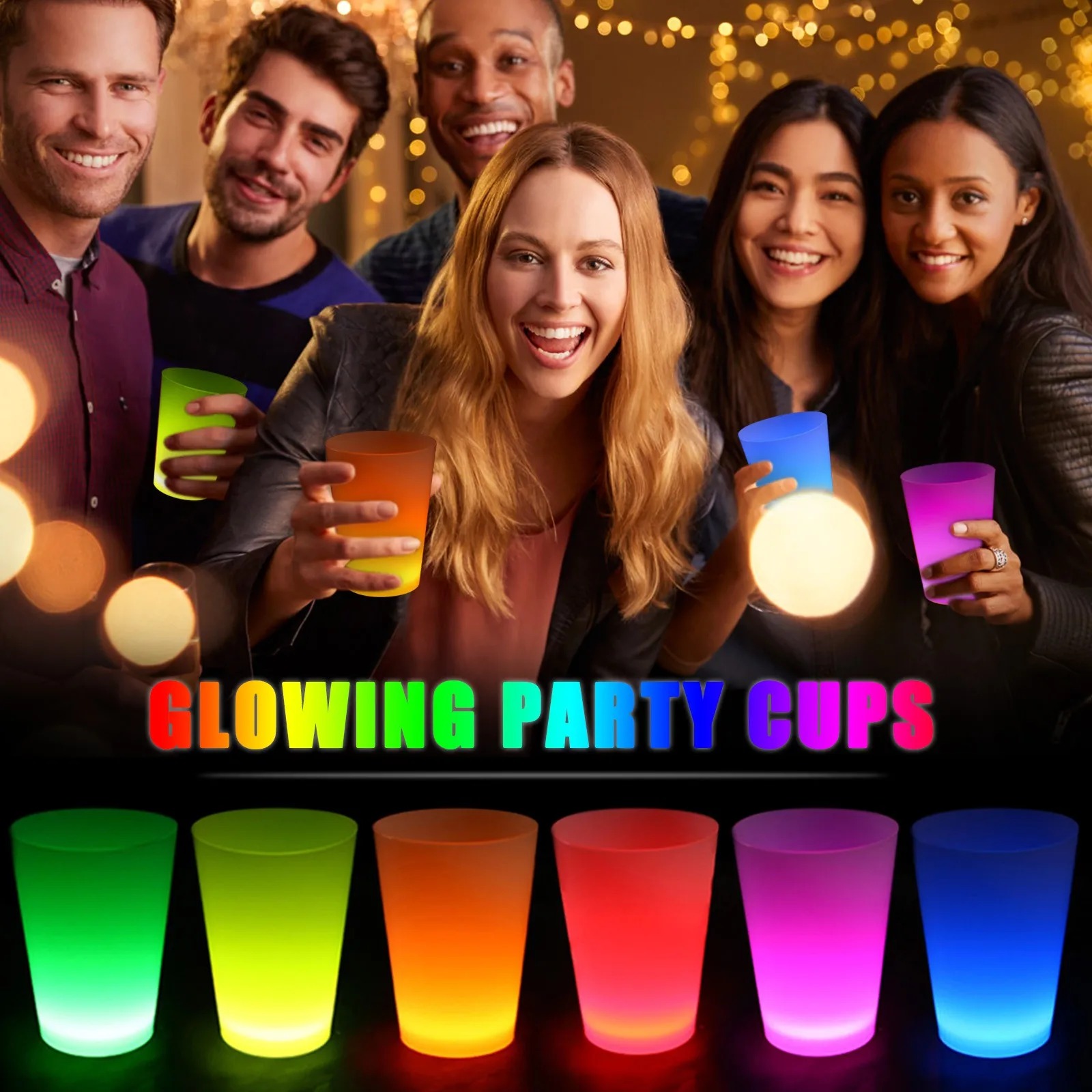 Glow Partisi Bardakları 6 Renk 6 Adet 1.5 oz 4.5 x 6.5 cm (4812)