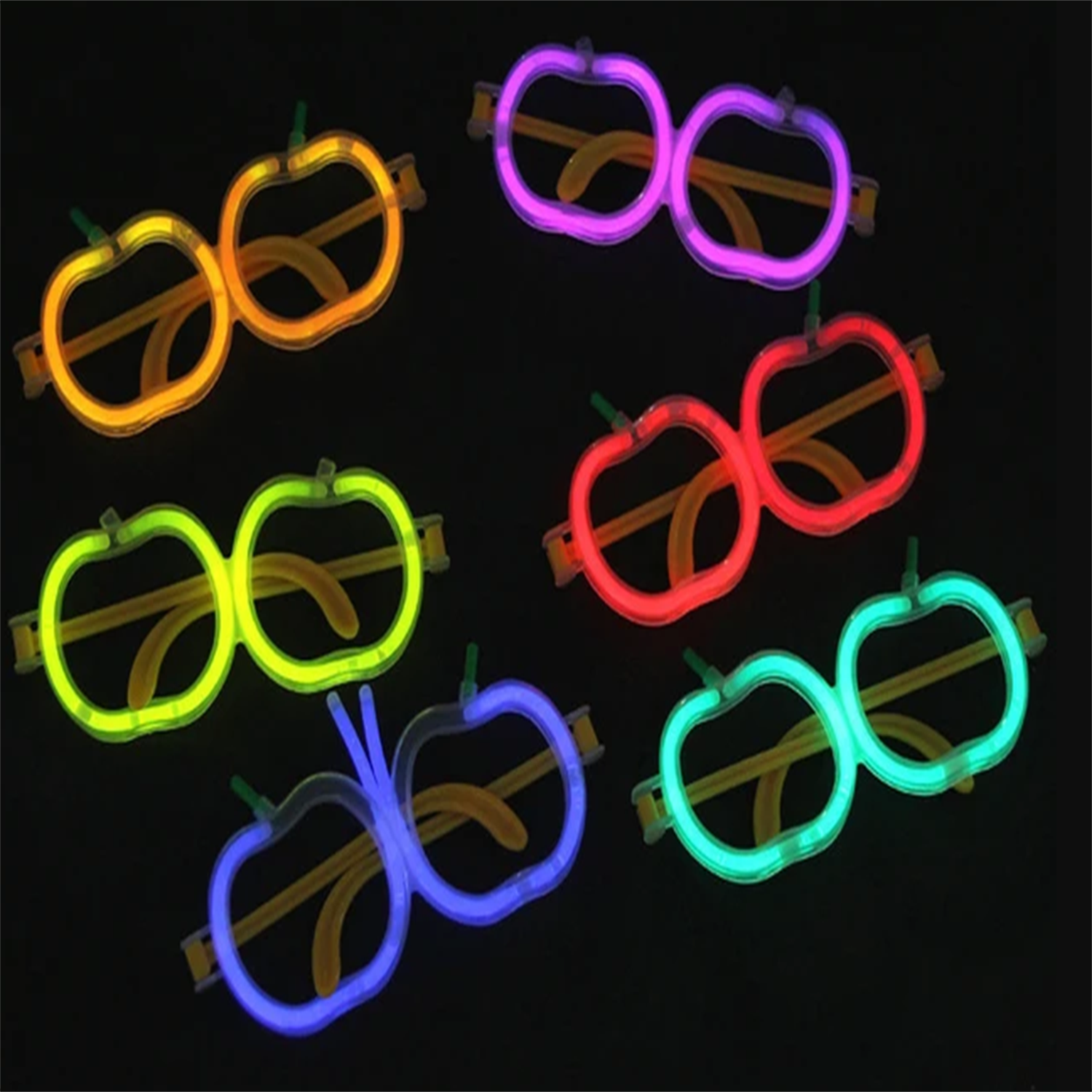 Glow Stick Elma Gözlük - Glow Partisi Gözlüğü - Glow Stick Gözlük 12 Adet (4812)