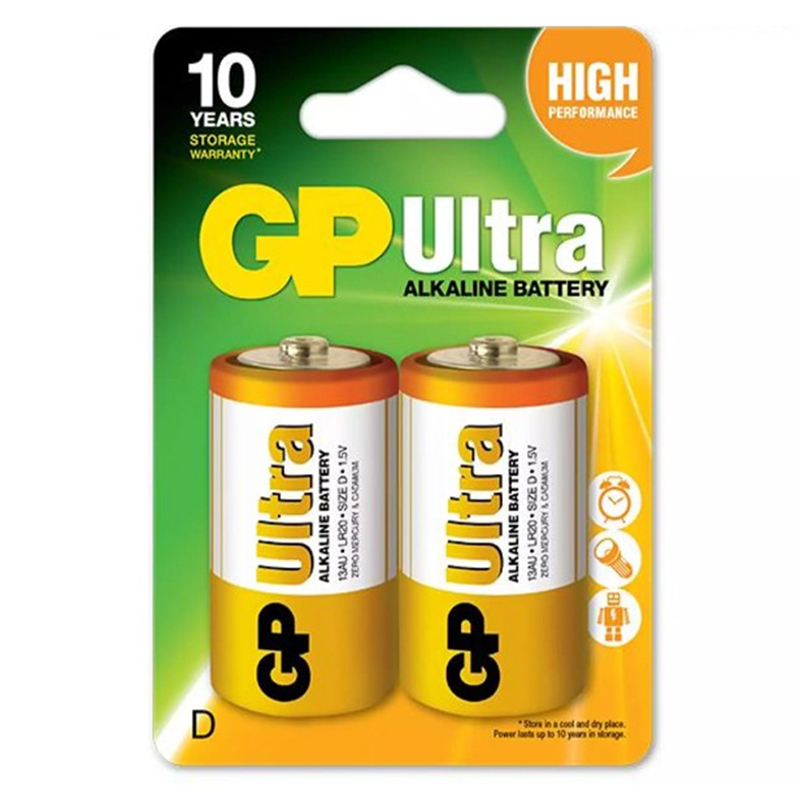 GP 13AU-2U2 ULTRA ALKALIN D BÜYÜK BOY KALIN PİL LR20 2Lİ PAKET FİYAT (4812)