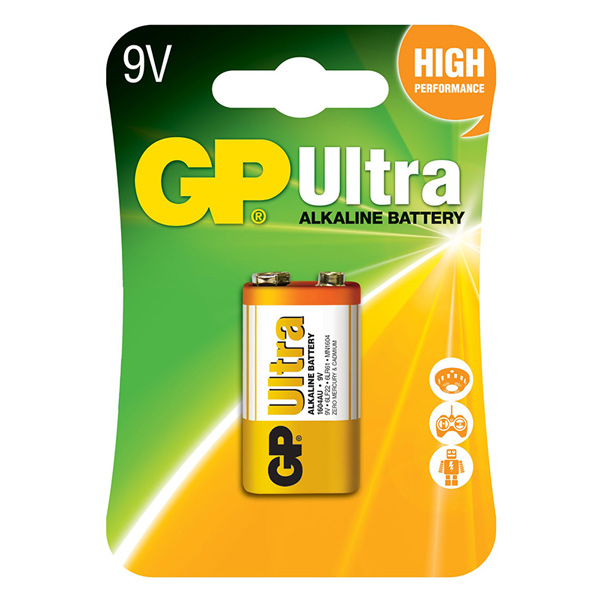 GP 1604AU-5TR1 ULTRA ALKALIN 9 VOLT TEKLİ PİL (6LF22/6LR61/6LP3146/MN1604) (4812)