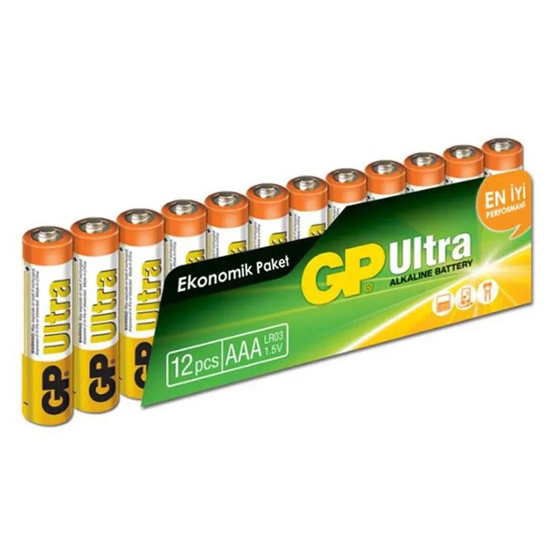 GP 24AU-12Lİ PAKET ALKALİN AAA İNCE PİL (12Lİ FİYAT) (4812)