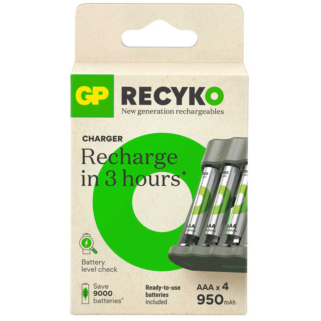 GP RECYKO B441 4 X 950 MAH R03 AAA PİLLİ ŞARJ CİHAZI (GP-B441/100HCER21-2GTLB4) (4812)