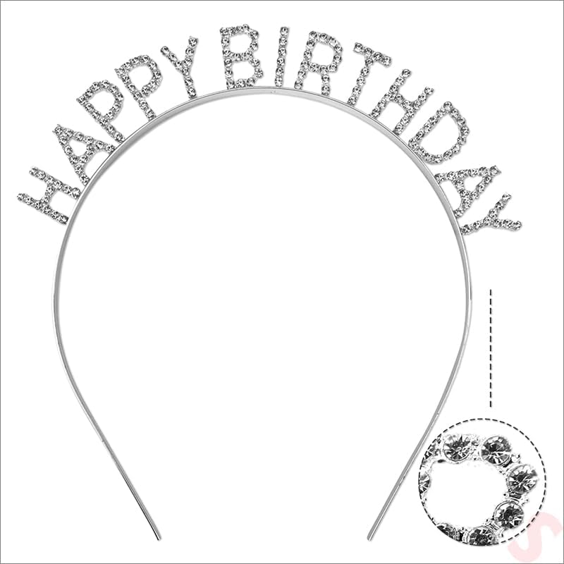 Gümüş Kristal Taşlı Happy Birthday Doğum Günü Tacı İthal Ürün A Kalite 17x16 cm (4812) Gümüş Kristal Taşlı Happy Birthday Doğum Günü Tacı İthal Ürün A Kalite 17x16 cm (4812)