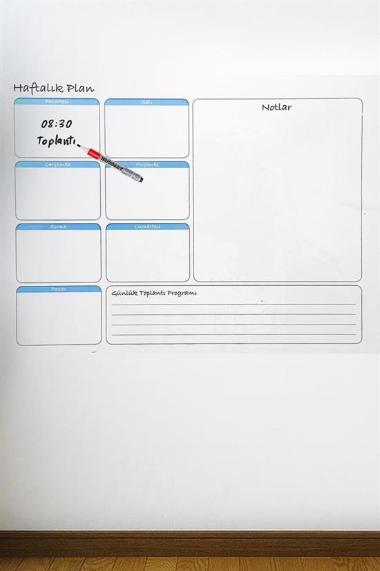 Haftalık Planlayıcı Manyetik Duvar Stickerı Takvim 70 cm x 56 cm (4812)