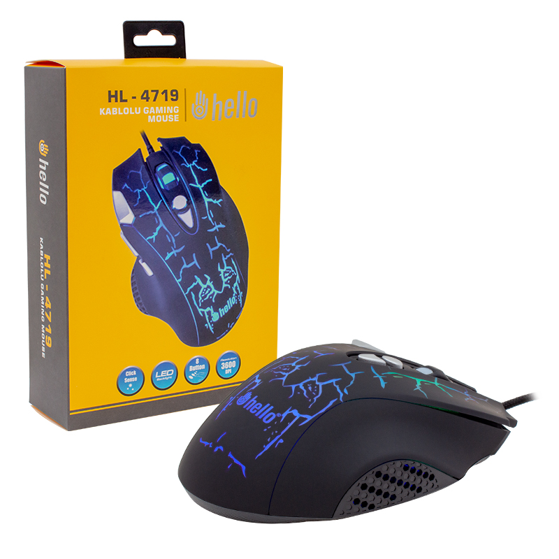 HELLO HL-4719 KABLOLU OYUNCU GAMING MOUSE (4812) HELLO HL-4719 KABLOLU OYUNCU GAMING MOUSE (4812)
