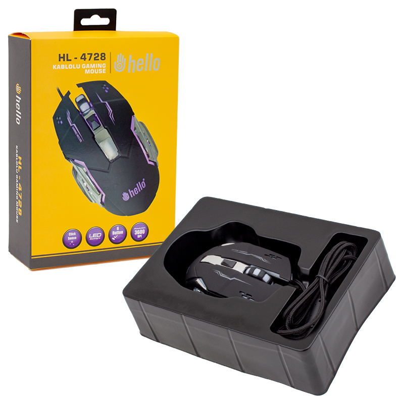 HELLO HL-4728 KABLOLU OYUNCU GAMING MOUSE (4812) HELLO HL-4728 KABLOLU OYUNCU GAMING MOUSE (4812)