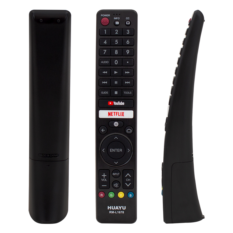HUAYU KL RM-L1678 SHARP NETFLIX-YOUTUBE SES KOMUTLU MİKROFONLU TUŞLU LCD-LED TV KUMANDA (4812)