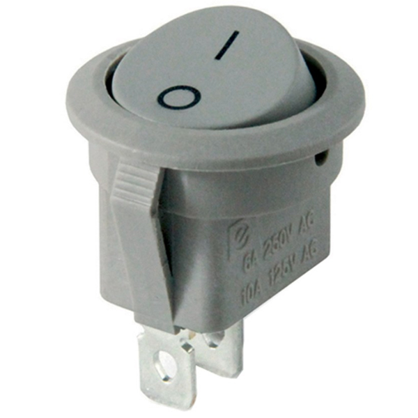 IC-133B GRİ ON-OFF 2 PIN IŞIKSIZ YUVARLAK ANAHTAR (4812)