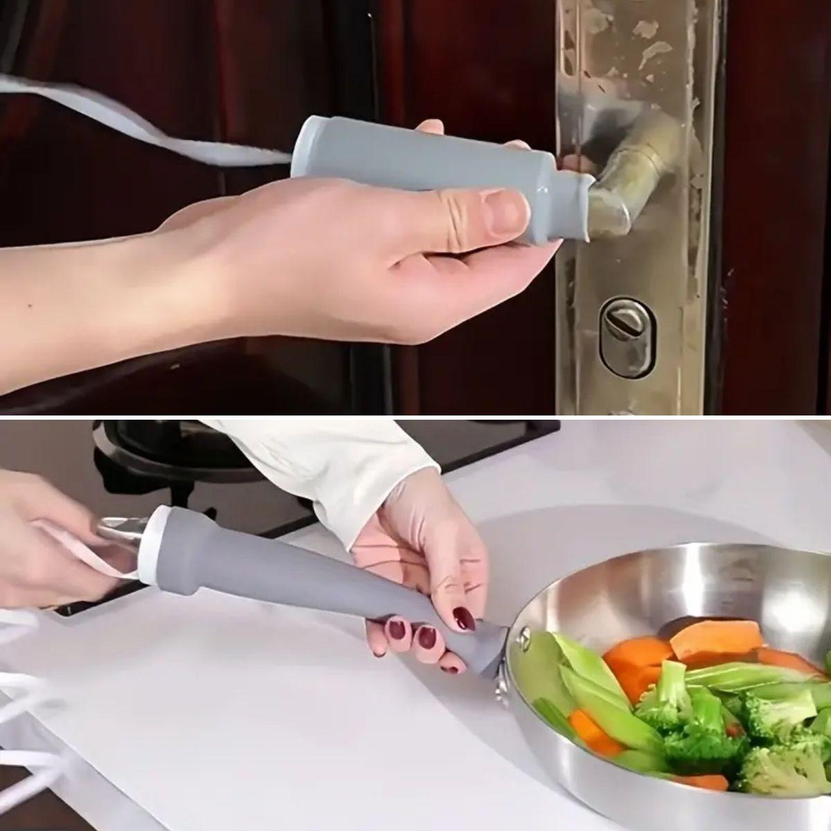 Isıya Dayanıklı Silikon Kauçuk Tencere,Kapı Tutma Kılıfı Kendinden Küçülen,Her Sapa Uyumlu Tava Kulp Yalıtımı 12-15 cm (4812)