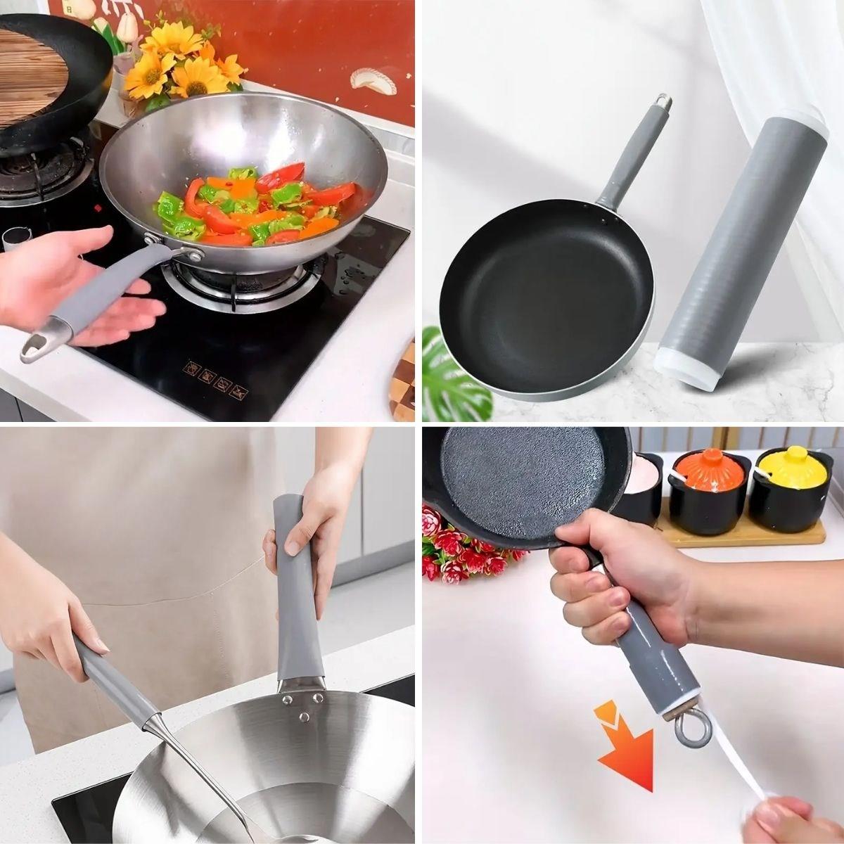 Isıya Dayanıklı Silikon Kauçuk Tencere,Kapı Tutma Kılıfı Kendinden Küçülen,Her Sapa Uyumlu Tava Kulp Yalıtımı 12-15 cm (4812)