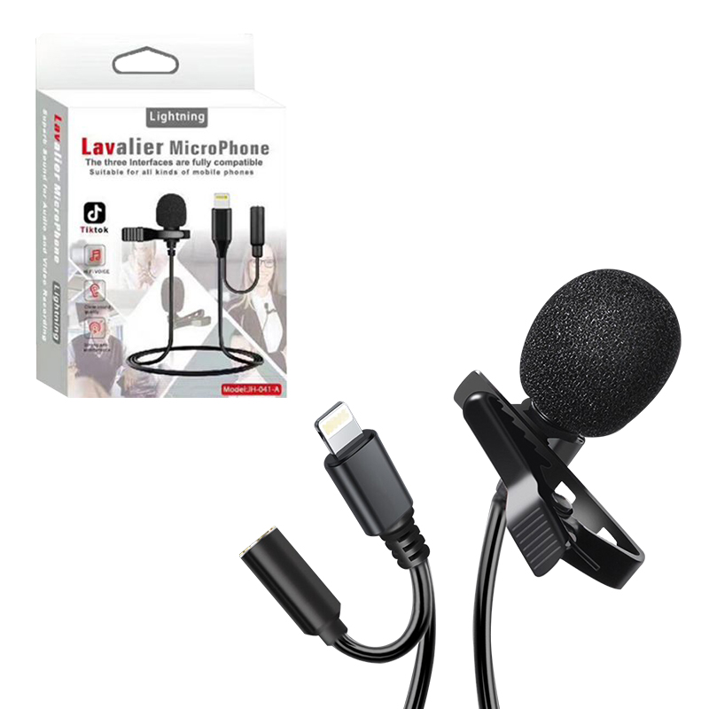 JH-041-A LIGHTNING GİRİŞLİ VE KULAKLIK GİRİŞLİ YOUTUBER YAKA MİKROFONU (4812) JH-041-A LIGHTNING GİRİŞLİ VE KULAKLIK GİRİŞLİ YOUTUBER YAKA MİKROFONU (4812)