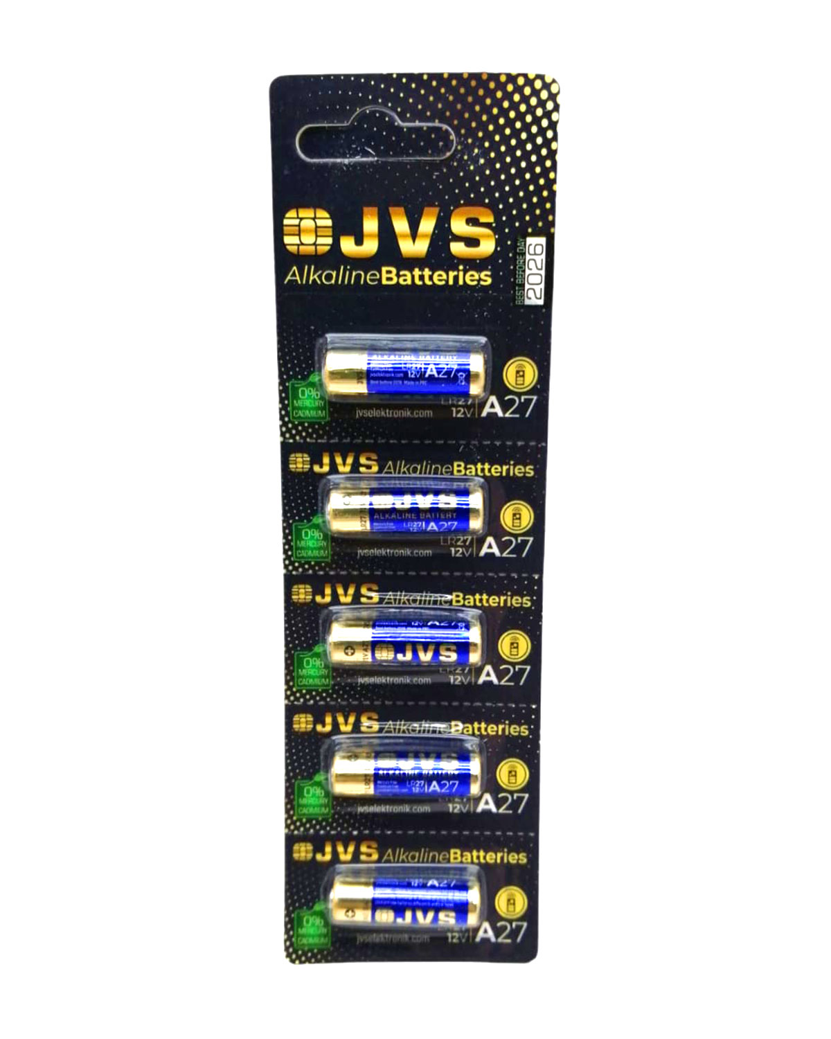 JVS A27 LR27 12V ARAÇ KUMANDA PİLİ 5Lİ KART (4812)