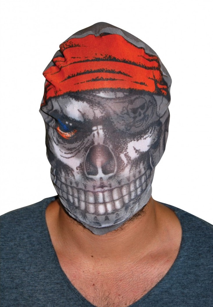 Kafaya Tam Geçmeli Bez Korsan Maskesi - Streç Korku Maskesi - 3D Baskılı Maske Model 4 (4812)