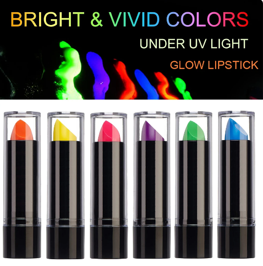Karanlıkta Parlayan Yanan UV Neon Ruj Yüz Boyama 6 Adet 6 Renk (4812)