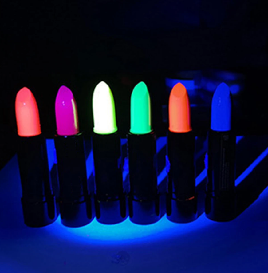 Karanlıkta Parlayan Yanan UV Neon Ruj Yüz Boyama 6 Adet 6 Renk (4812)