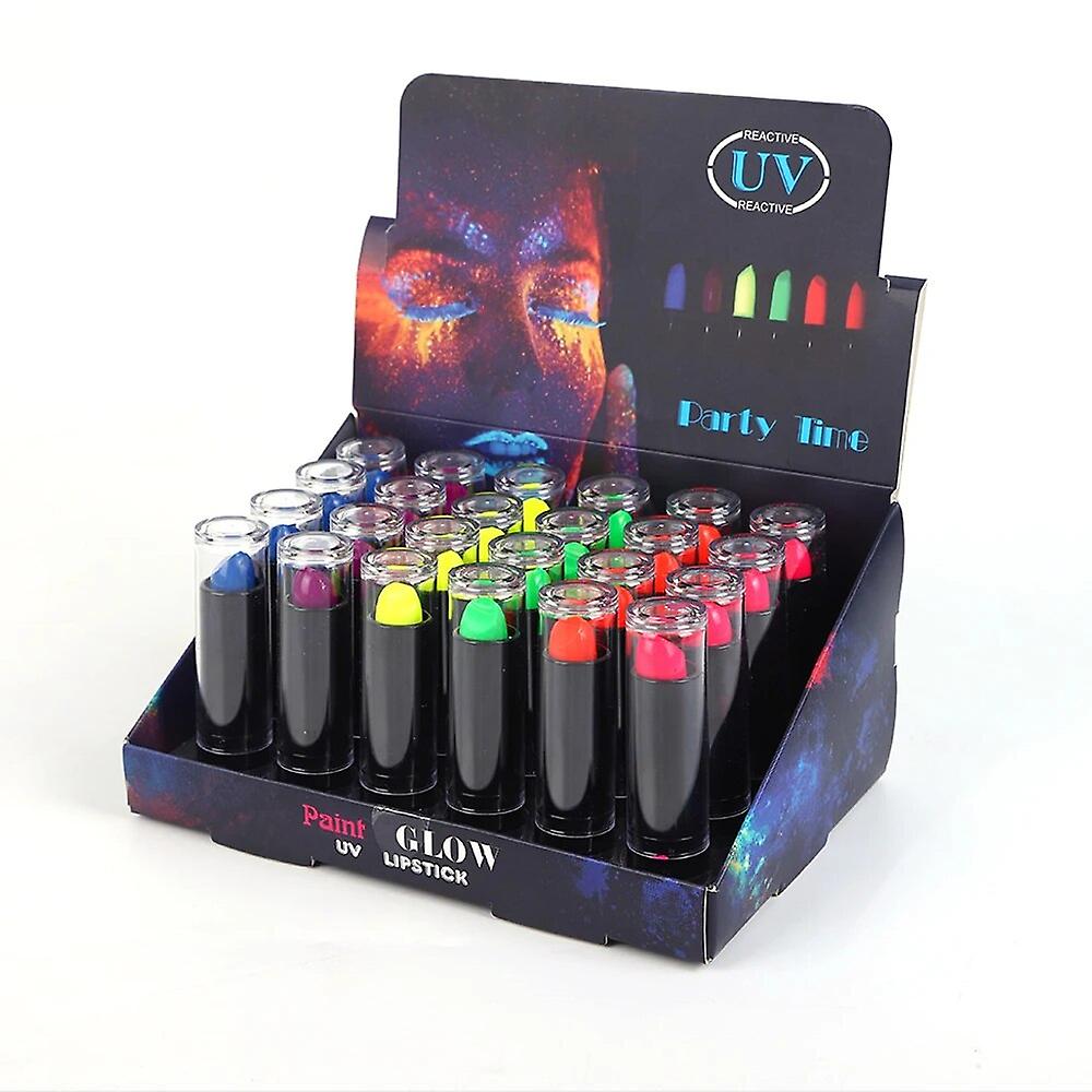 Karanlıkta Parlayan Yanan UV Neon Ruj Yüz Boyama 6 Adet 6 Renk (4812) Karanlıkta Parlayan Yanan UV Neon Ruj Yüz Boyama 6 Adet 6 Renk (4812)