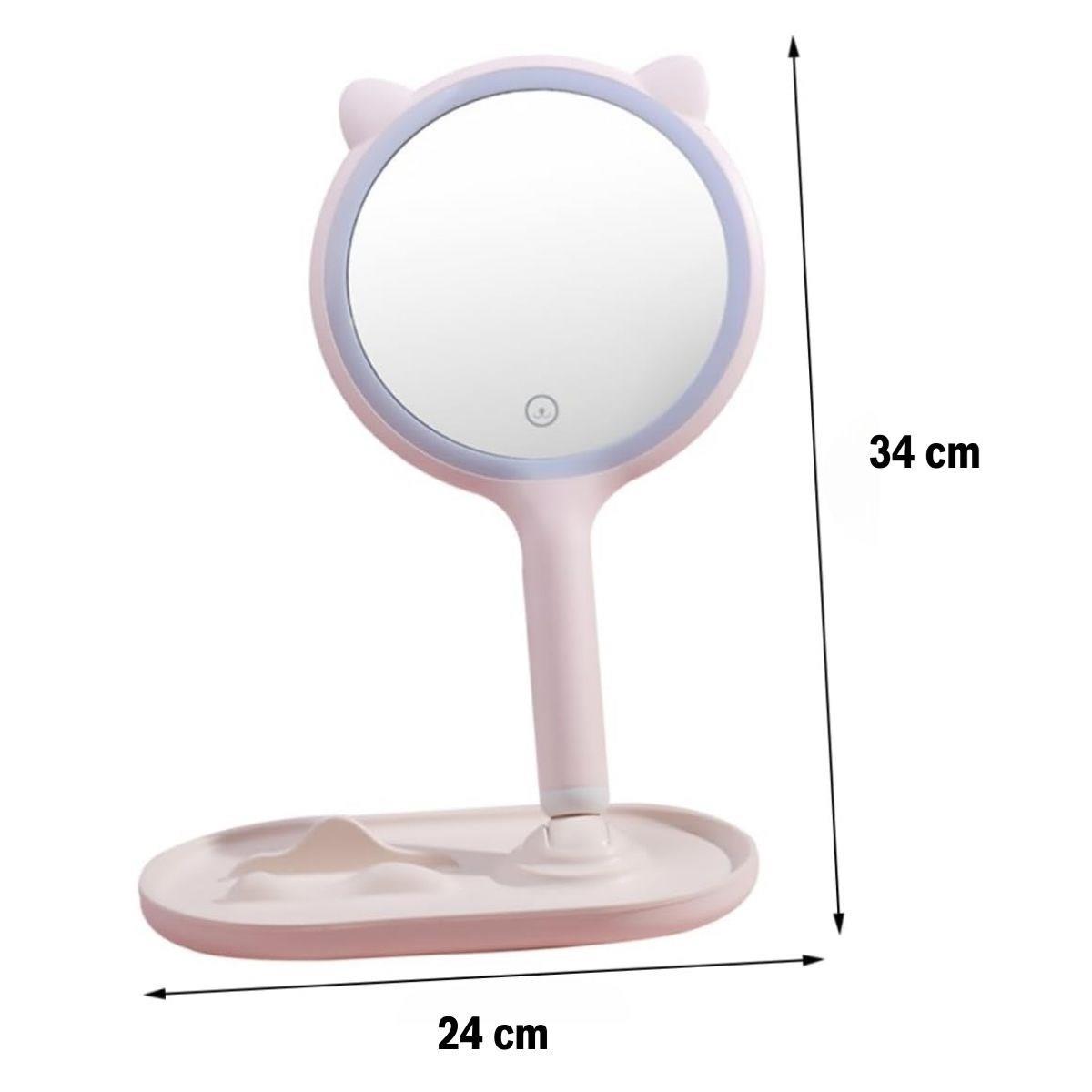 Kedi Kulaklı Telefon Standlı Yuvarlak Dokunmatik Led Ayarlı Masa Üstü Makyaj Aynası (4812) Kedi Kulaklı Telefon Standlı Yuvarlak Dokunmatik Led Ayarlı Masa Üstü Makyaj Aynası (4812)