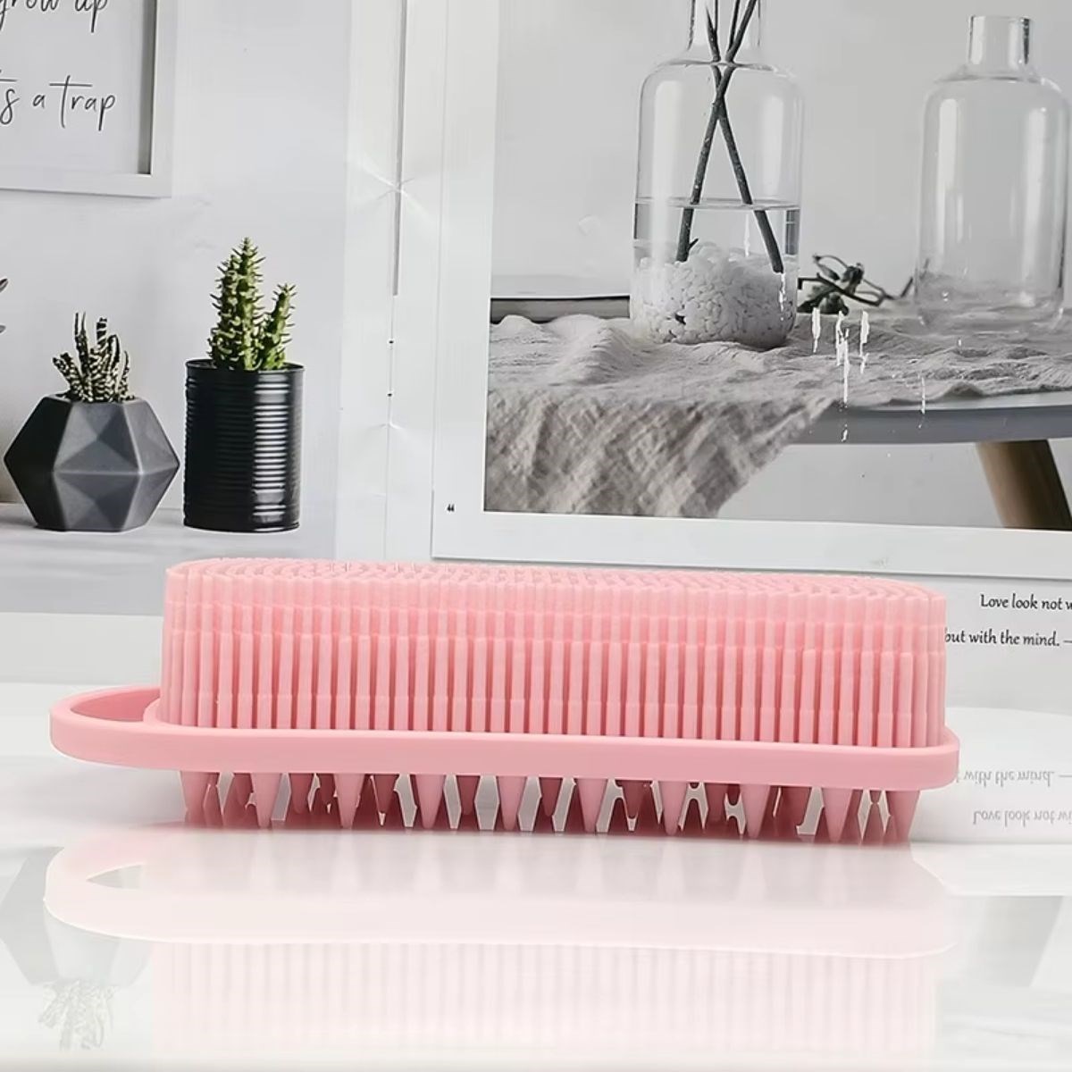 Kendiliğinden Askılı Peeling ve Masaj Etkili Silikon Banyo Vücut Fırçası (4812)