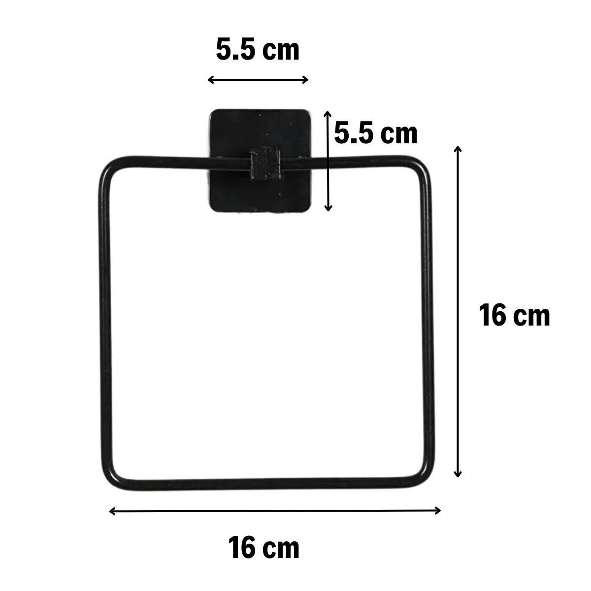 Kendiliğinden Yapışkanlı Siyah Paslanmaz Metal Kare Havluluk (4812) Kendiliğinden Yapışkanlı Siyah Paslanmaz Metal Kare Havluluk (4812)